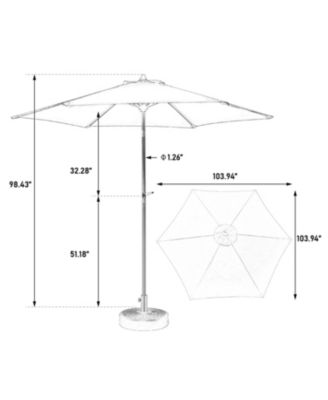 9FT Outdoor Patio Umbrella - Tilt & Crank, Dark Green