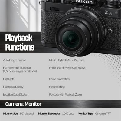 Z fc DX-Format Mirrorless Camera with NIKKOR Z DX 16-50mm f/3.5-6.3 VR Lens, Blkwith Zoom-Mini TTL, Candisk PRO 64GB, Alpine 140