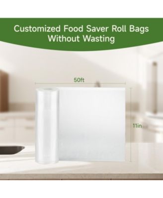 Bonsenkitchen Vacuum Sealer Bags – 11"x50' Rolls, 2 Pack, BPA-Free, Textured, Custom Size, Food Storage & Sous Vide