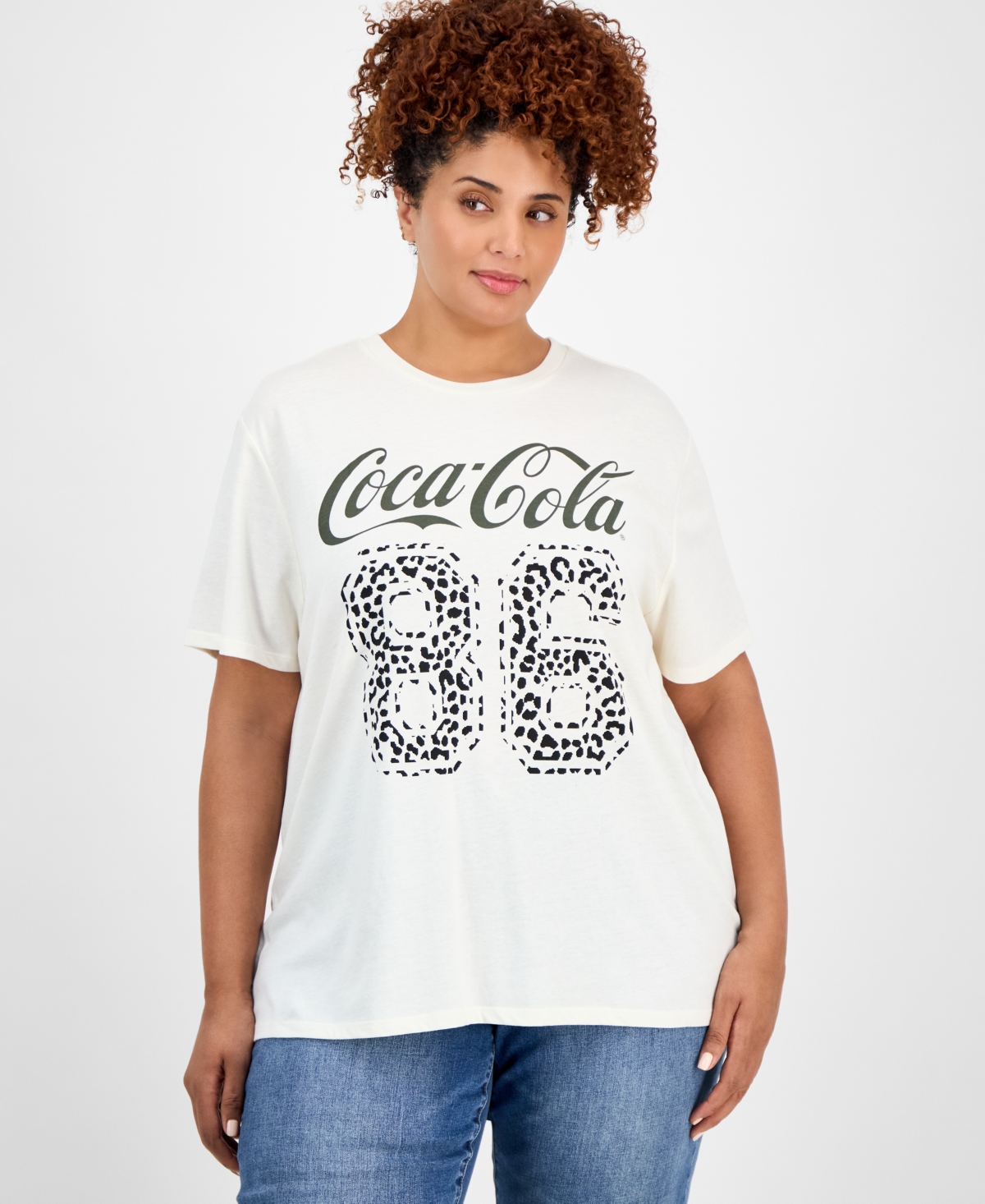 Love Tribe Trendy Plus Size Coca Cola-graphic T-shirt In White
