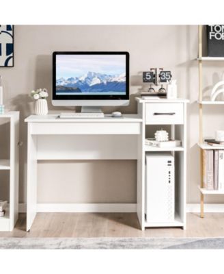 Compact Computer Desk with Drawer and CPU Stand