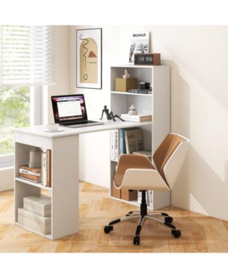 48 Inch Computer Desk with 4-Tier Bookcase and CPU Stand