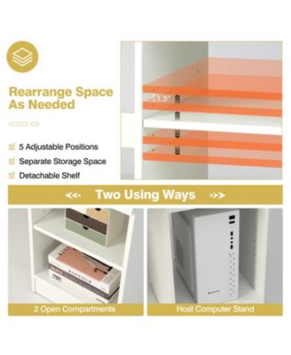 Wooden Computer Desk with CPU Stand