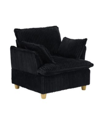 Streamdale Corduroy Sofa with Ottoman & Pillows - Living Room/Balcony/Study