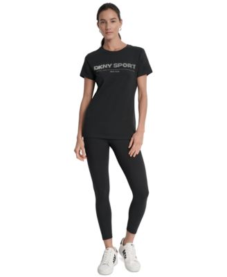 Women's Cotton-Blend Rhinestone-Logo T-Shirt