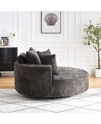 55" Chenille Swivel Sleeper Chair for Comfort & Style
