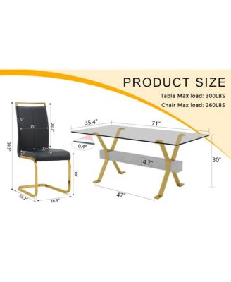 Streamdale Elegant Glass Dining Set with 8 PU Chairs