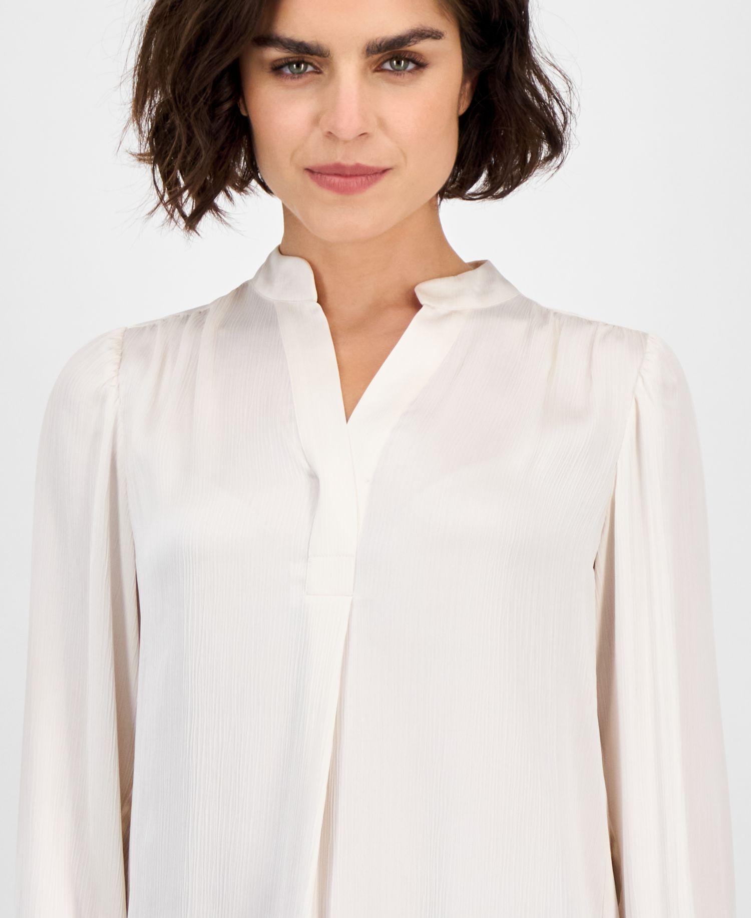 Petite Split-Neck Blouse