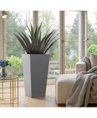 25" Metal Tapered Planter - Outdoor/Indoor Garden Pot