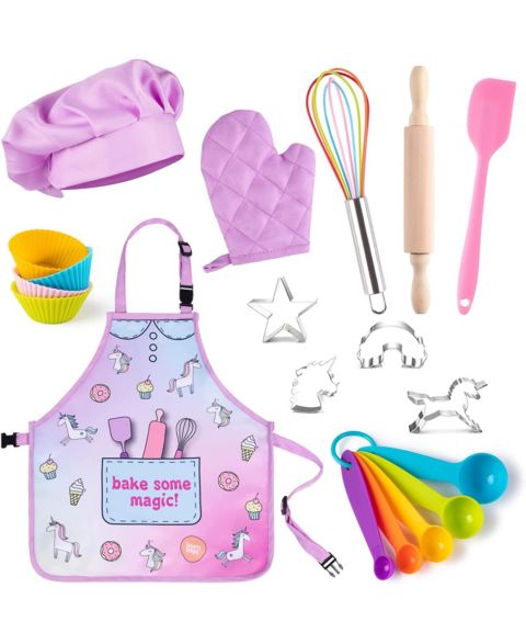 Детские игрушки Bintiva Unicorn Baking 14-Piece Dress Up Toy Set, Ages 5+, цвет: Разноцветный