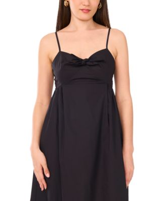 Women's Bow Front Sleeveless Cotton Midi Dress