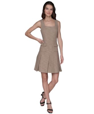 KARL LAGERFELD PARIS - Women's Knit Tweed Fit & Flare Dress