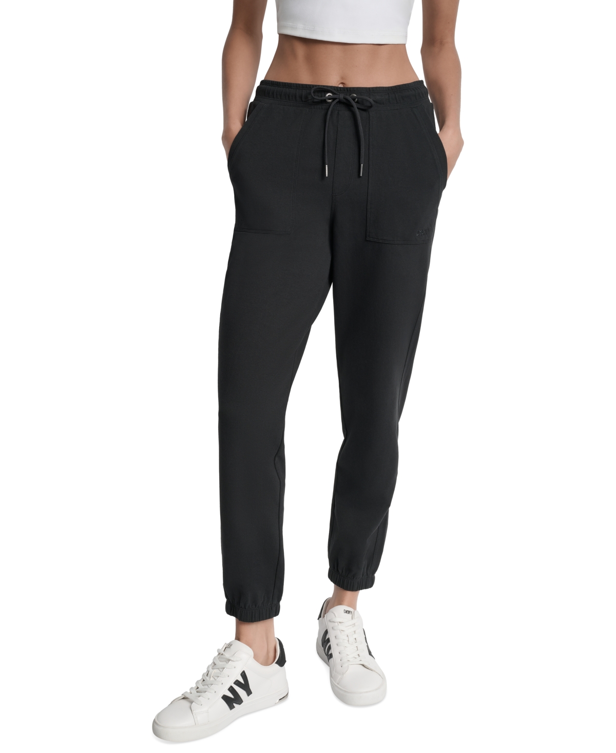 Sport Women's Cotton-Blend Tie-Waist Joggers - Black
