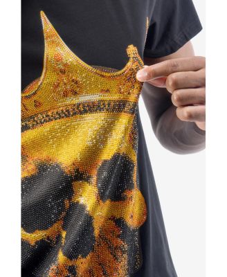 Men's Crown Skull Rhinestone Crew T-Shirt