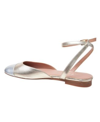 DELANEY Women's Captoe Ankle Strap Ballet Flat
