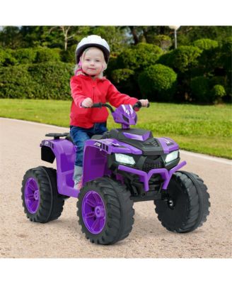Kids Ride-On ATV 24V Battery Powered Electric Vehicle w/ Wireless Connection Music Radio LED Lights