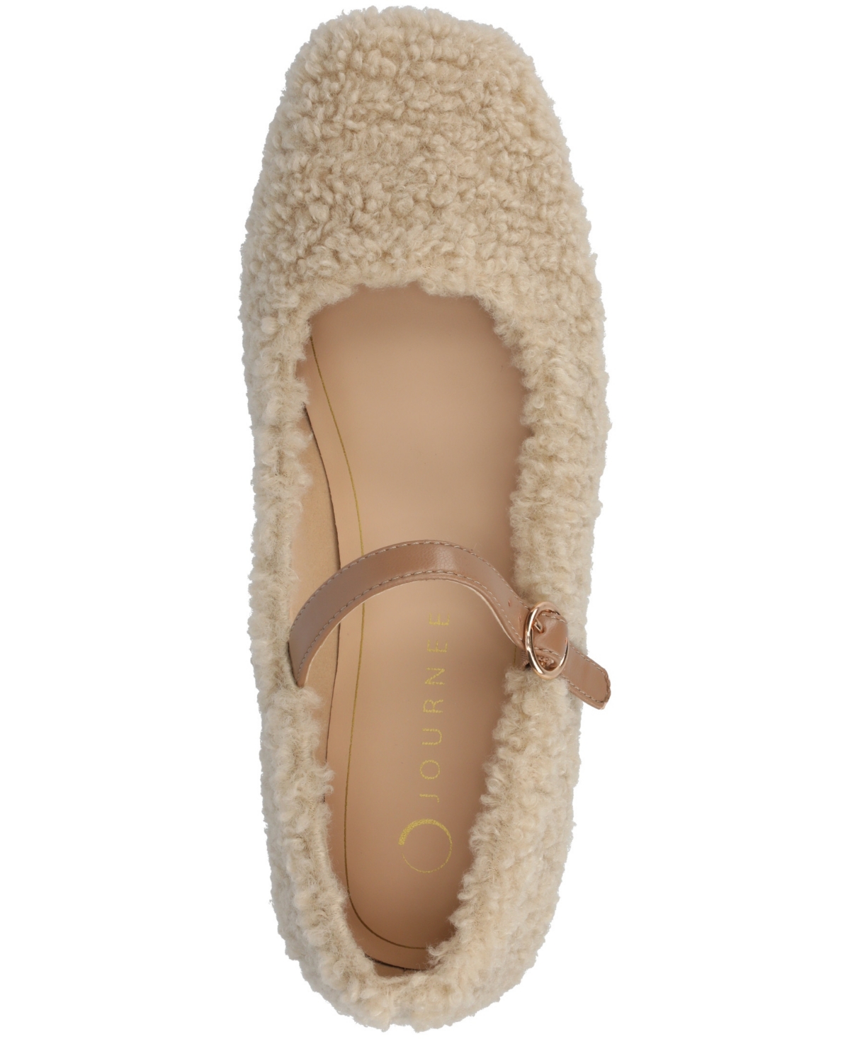 Journee Collection Women's Carrie Square Toe Mary Jane Flats In Neutral