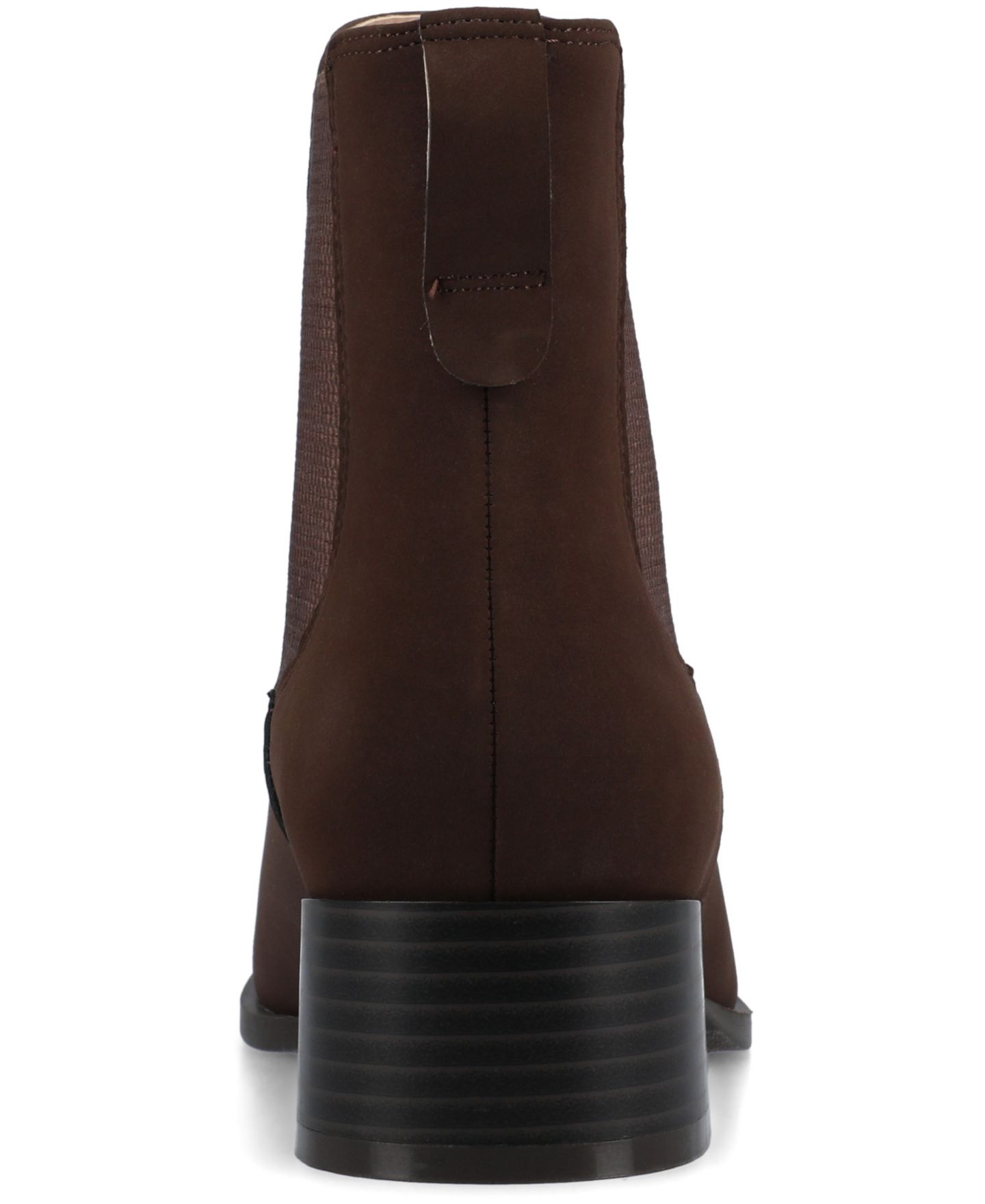 Женские ботинки Journee Collection Chayse Chelsea Booties, цвет: Шоколадный нубуковый — фото 4
