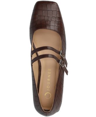 Women's Gredah Square Toe Double Strap Mary Jane Flats