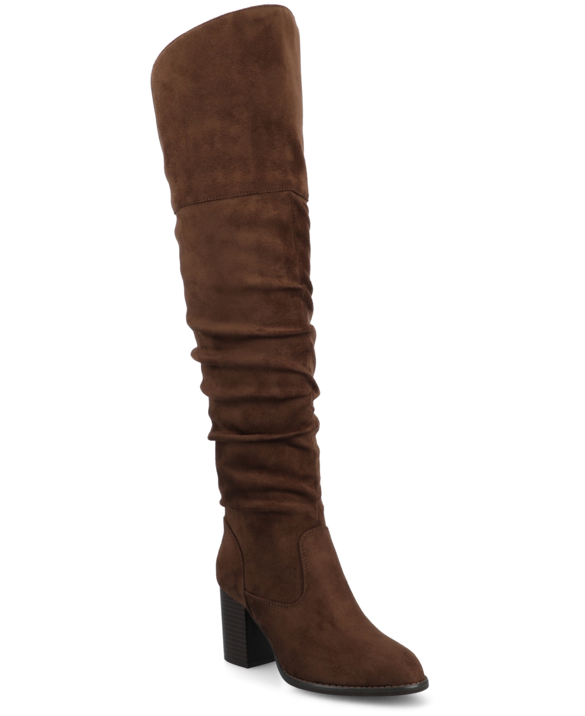 Women's Kaison Stacked Heel Over The Knee Boots - Wine