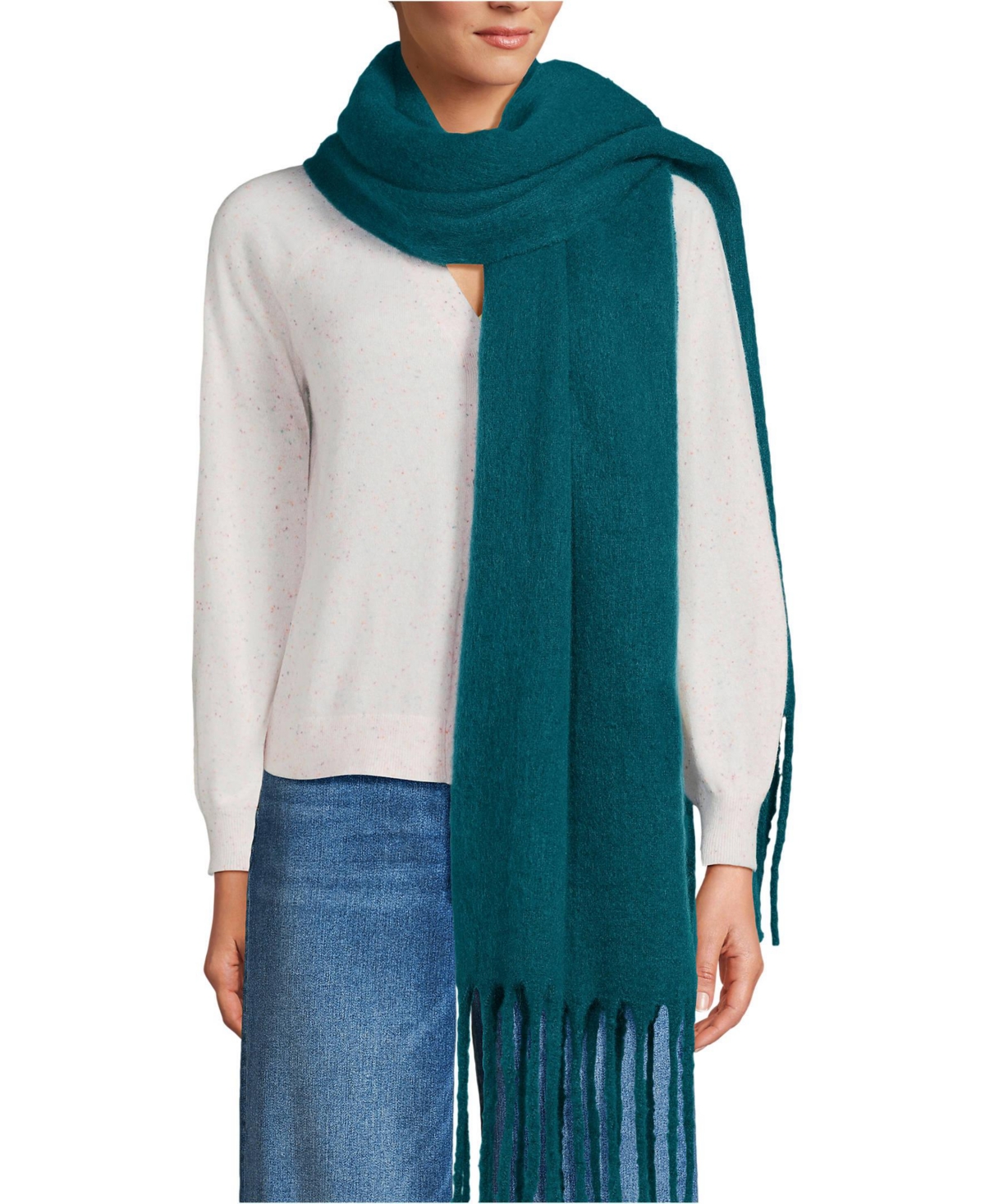 Brushed Blanket Scarf - Evening teal