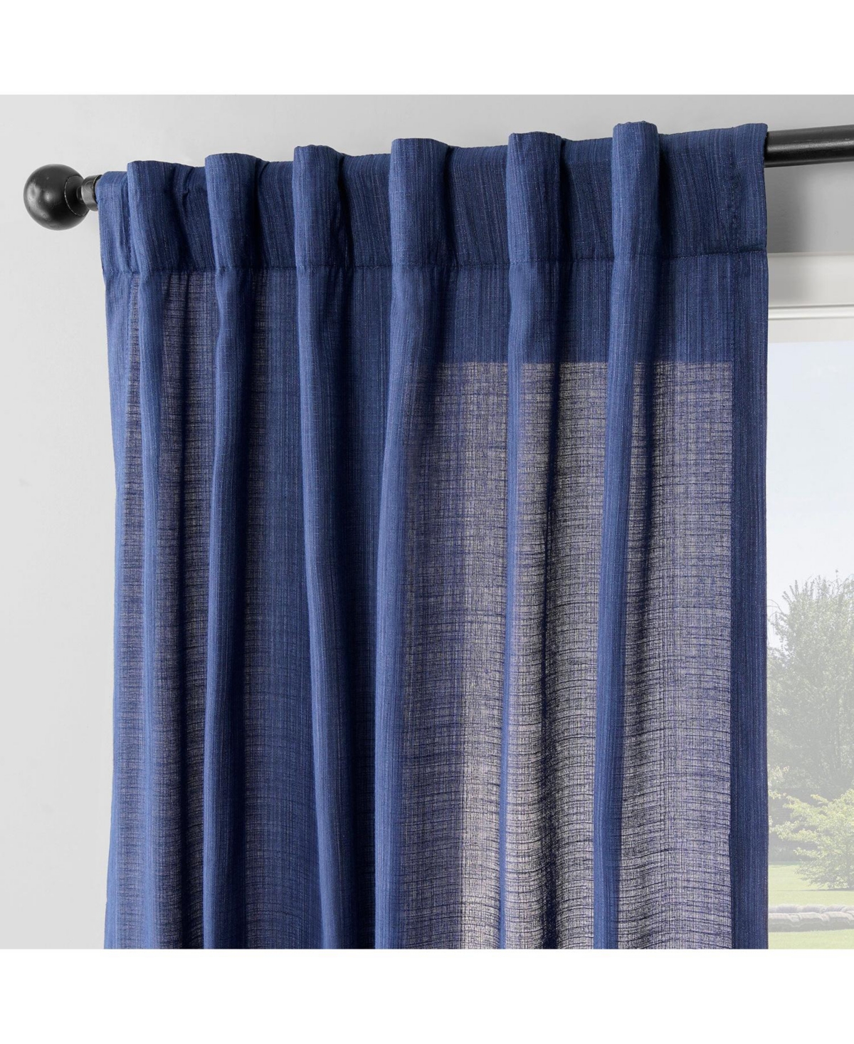 Half Price Drapes Orange Rustic Linen Weave Curtain