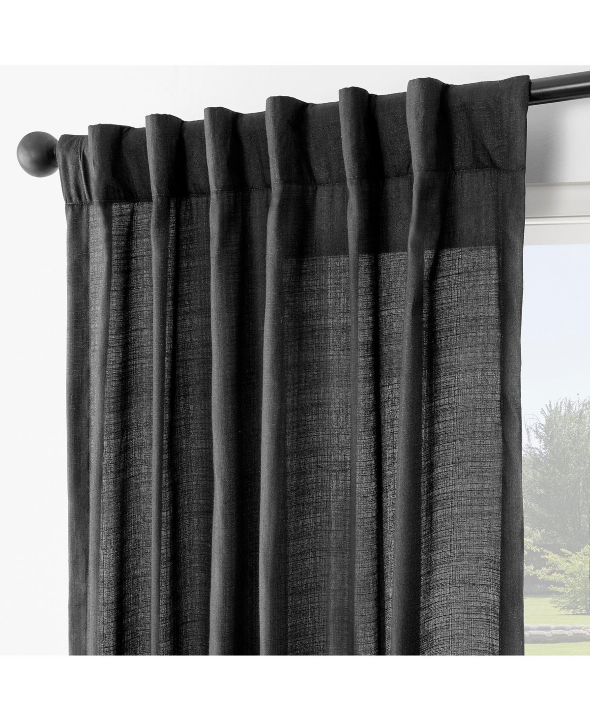 Half Price Drapes Orange Rustic Linen Weave Curtain