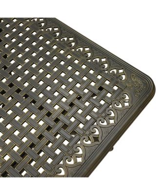 7pcs Outdoor Furniture Set Cast Aluminium Patio Dining Set 6 Outdoor Dining Chairs and 71 Inches Rectangular Dining Table for Balcony Porch Backyard Garden