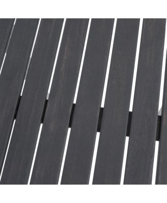 Outdoor Minimalist Acacia Wood Rectangle Bar Table - Dark Gray