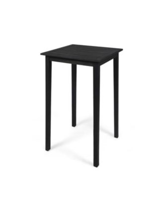Outdoor Minimalist Acacia Wood Square Bar Table - Dark Gray