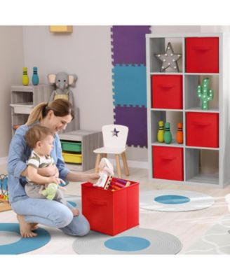 11 Inch Foldable Fabric Storage Cube Bin with Handles - for Organizing Pantry, Closet, Nursery, Playroom, and More