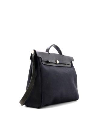 Pre-Owned Hermes 39 Herbag Zip Leather and Toile