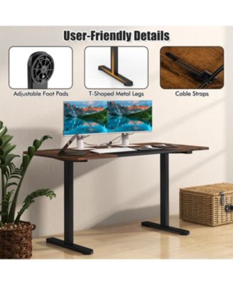 55 Inch Electric Standing Desk Adjustable with Cable Management Hole