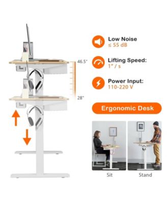 48-Inch Electric Standing Adjustable Desk with Control Panel and USB Port