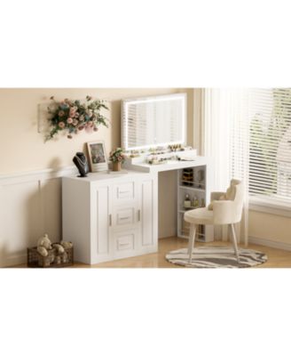 Makeup Vanity Desk with Mirror & Storage