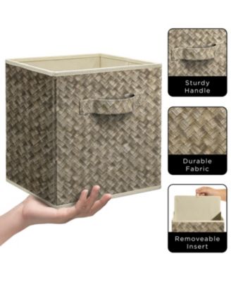 11 Inch Foldable Fabric Storage Cube Bin with Handles - for Organizing Pantry, Closet, Nursery, Playroom, & More