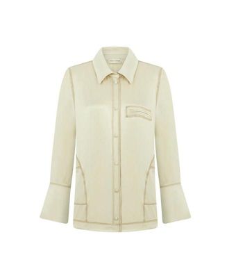 Women's Contrast Topstitched Shirt