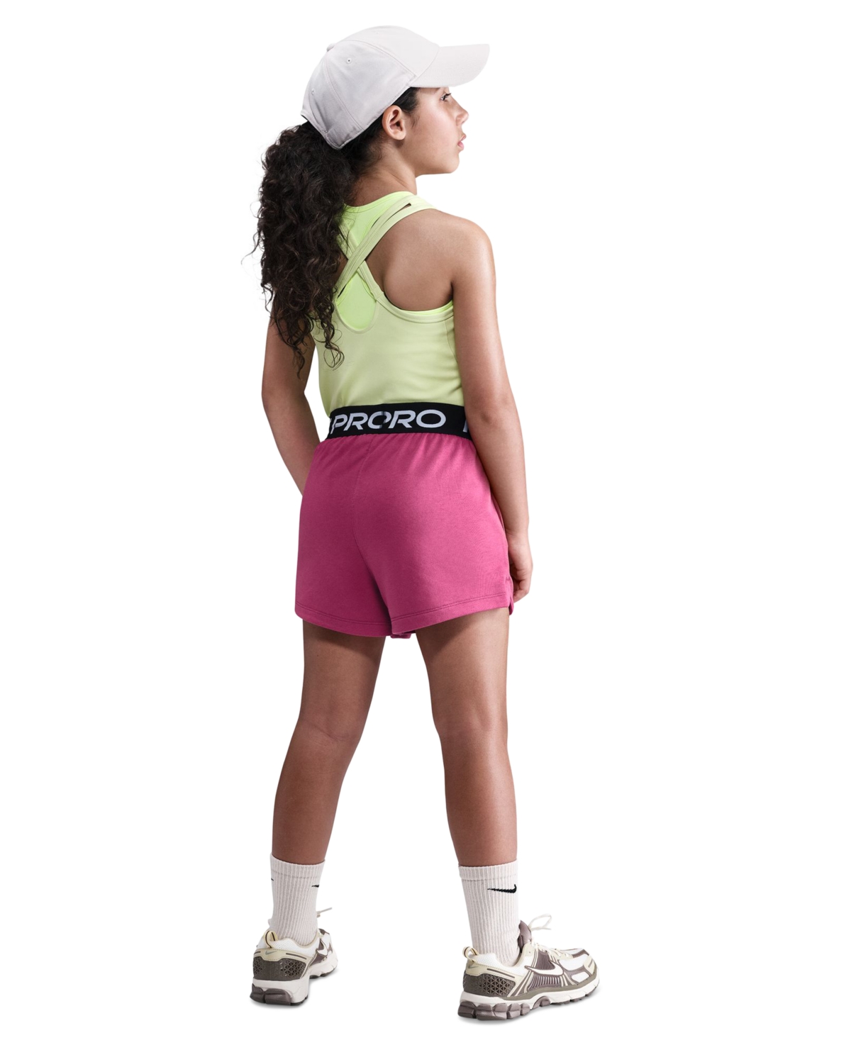 Nike Pro Fleece Big Kids' (girls') Dri-fit Shorts In Pink