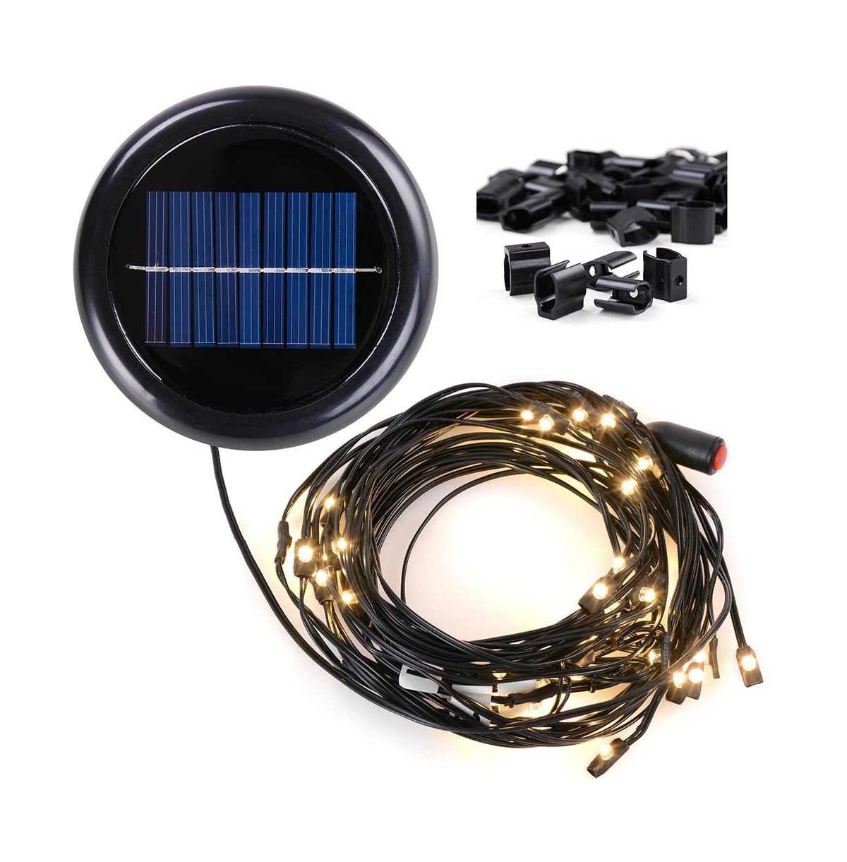 40 Led Solar String Light Warm White for 9ft 8-Rib Outdoor Patio Offset Aluminum Umbrella - Off-white
