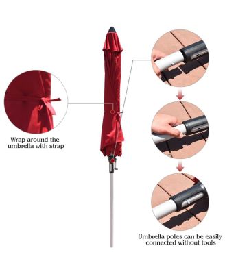 9 Feet Patio Outdoor Market Umbrella with Aluminum Pole without Weight Base