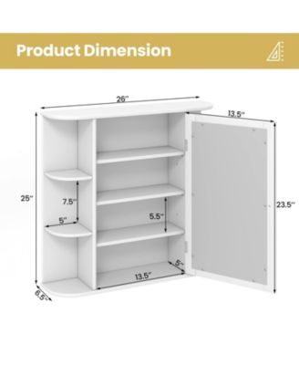 Wall-Mounted Bathroom Mirror Cabinet with Storage Shelves