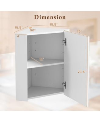 Corner Medicine Cabinet with Mirror with Open Mirror Door and Adjustable Shelf