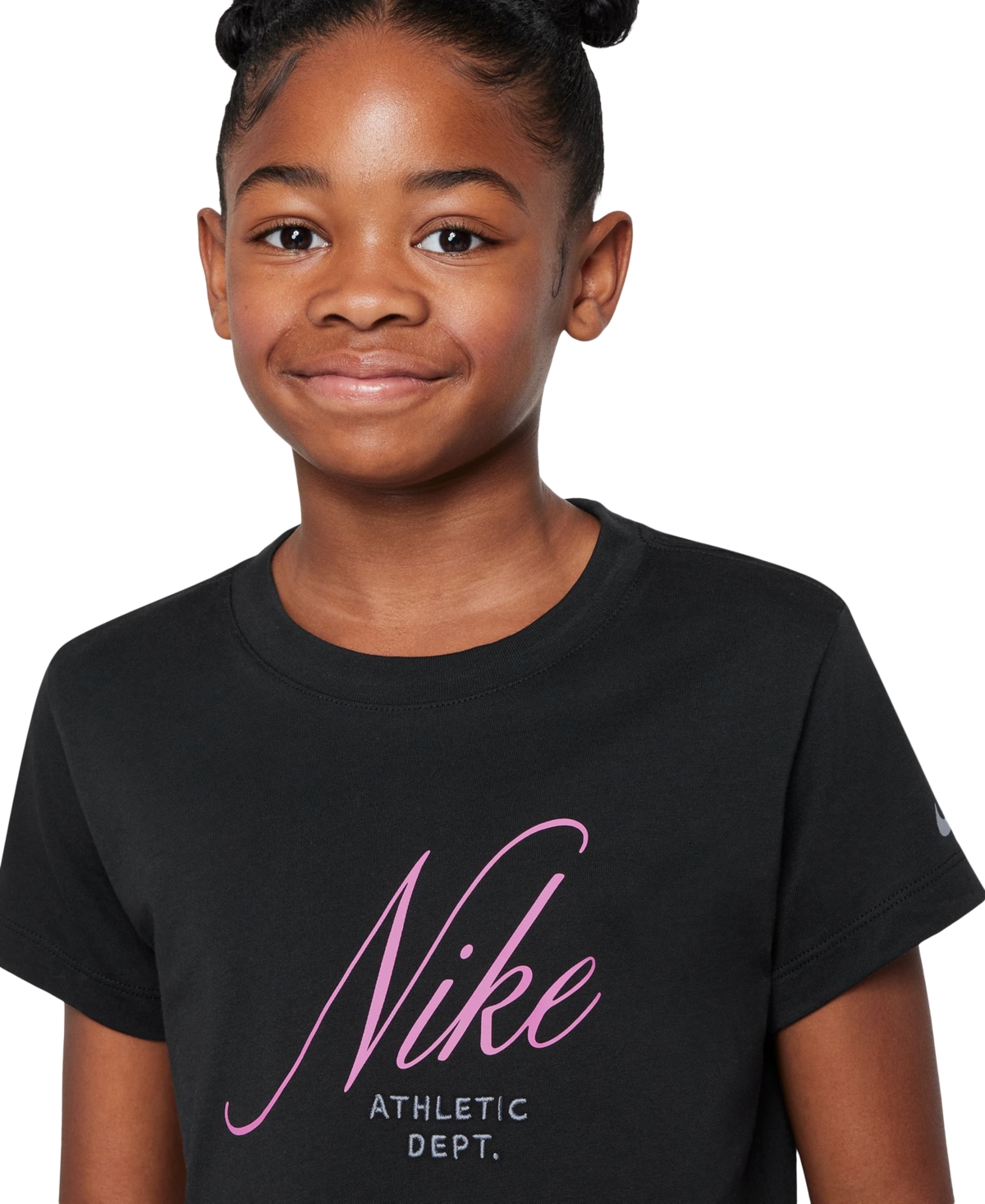 Nike Big Girls Sportswear Cropped Cotton T-shirt In Black