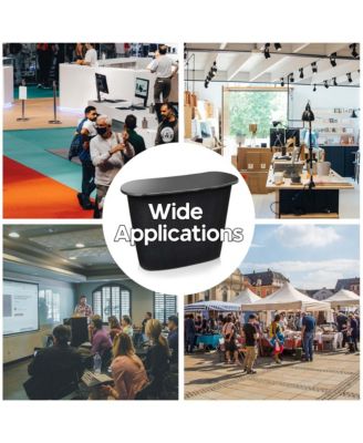 InstaHibit 10x8 Ft Pop Up Backdrop Booth Stand w/ Portable Podium Table Counter