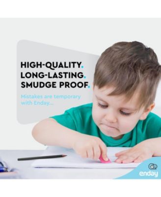 Erasers Pencil Block, Hi Polymer Large Pink Soft Eraser, Rubber and Non – Abrasive Eraser, Erasers School Supplies for Kids and Artists, Best Eraser for Drawing (24 PC) – by Enday