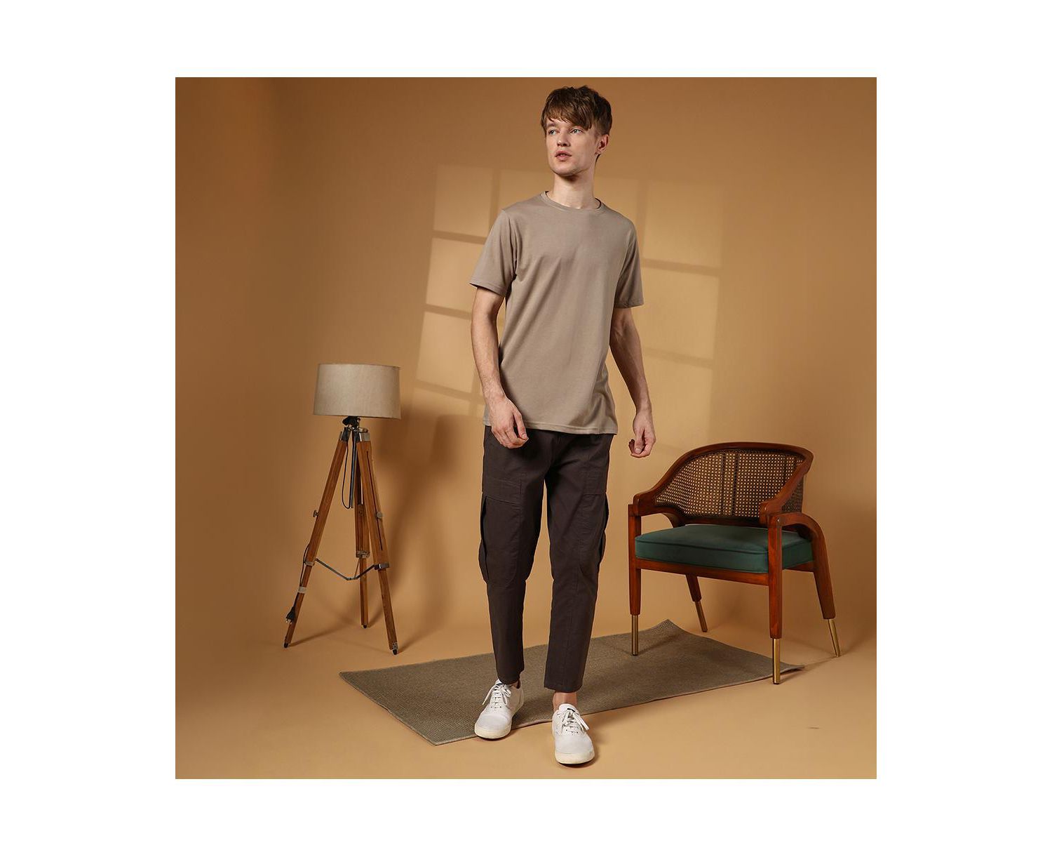Men's Cloud Grey Solid Regular T-Shirt