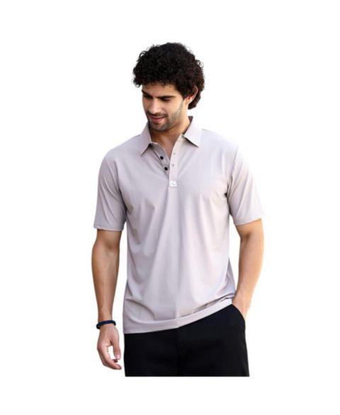 Мужская футболка Cahoot Campus Sutra Saltbox Beige Seamless Cuboid Polo, цвет: Серый