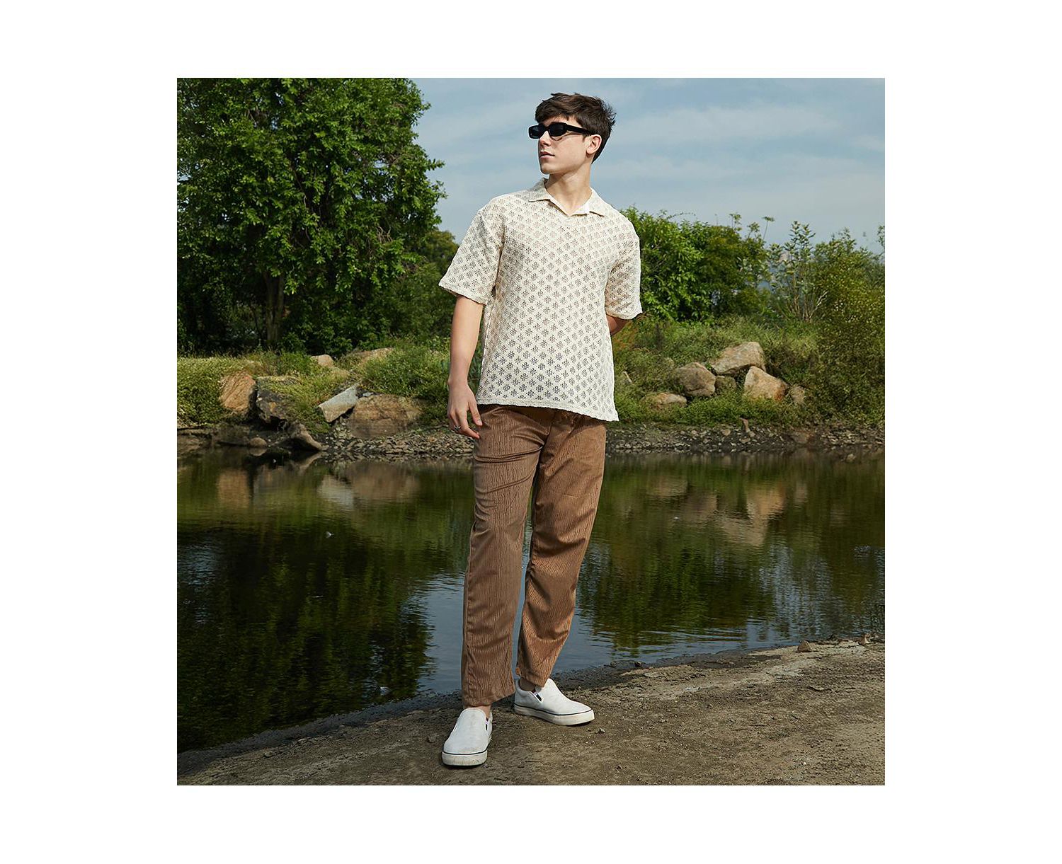 Men's Off-White Oblique Oversized Polo T-Shirt