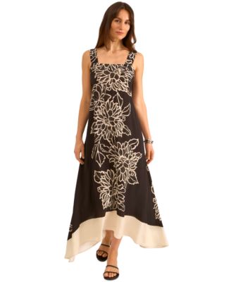 Vince Camuto - Women's Square-Neck Floral-Print Maxi Dress