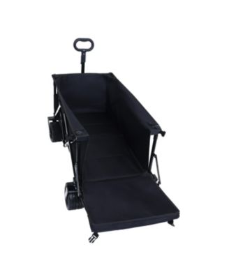 Foldable Wagon with Tailgate, Cover, 400LBS, All-Terrain Wheels